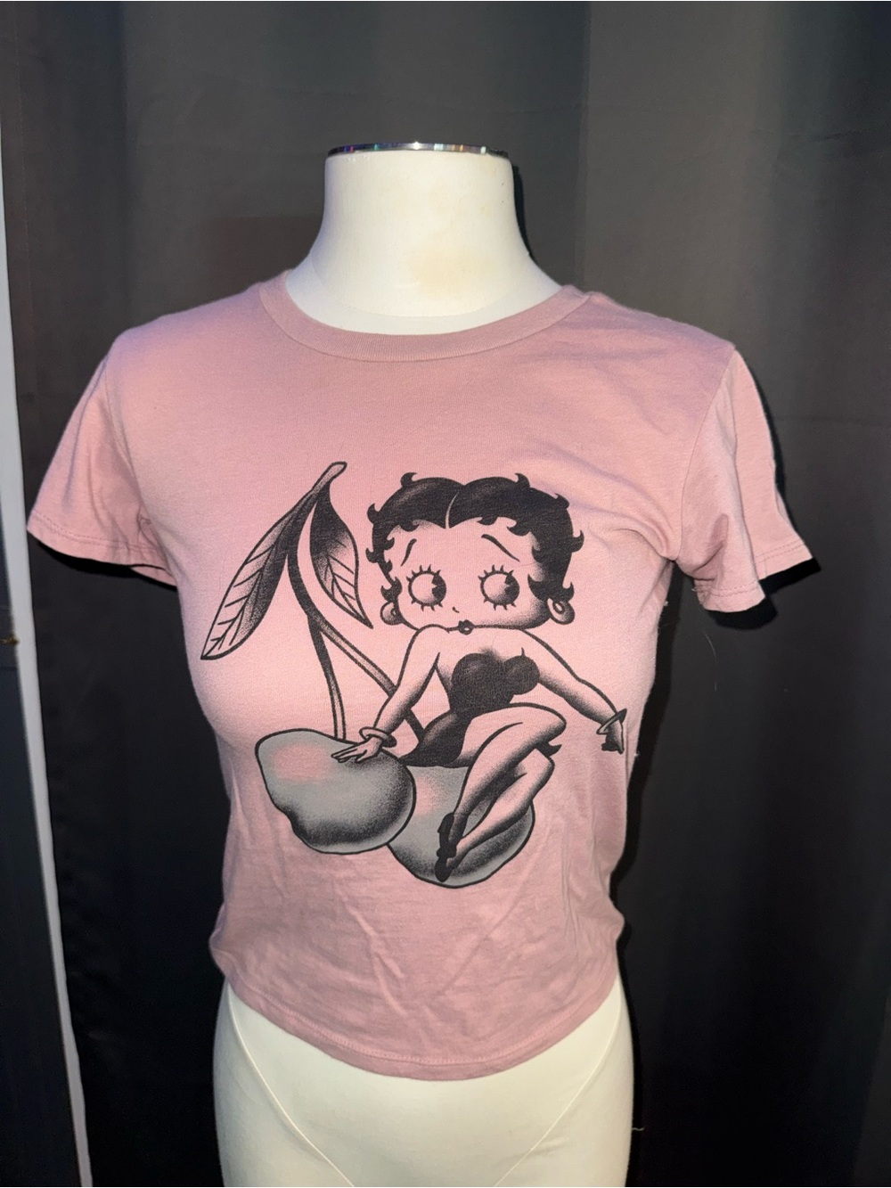 Betty Boop Pink Cherry Graphic baby Tee
